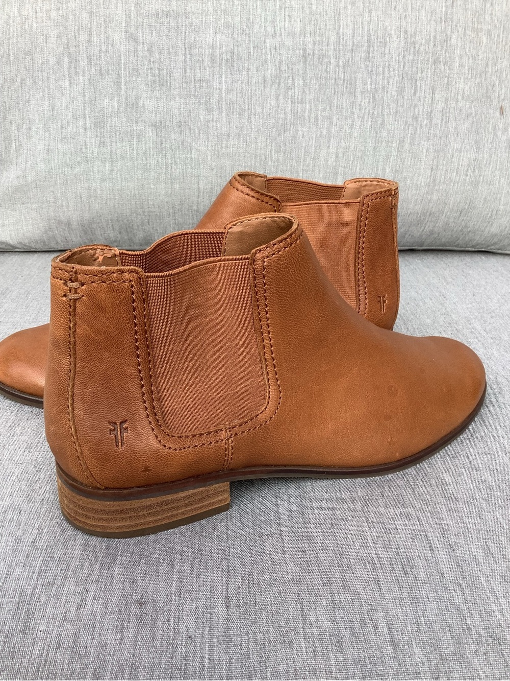 Frye Tan Leather Slip-On Chelsea Booties - Picture 2 of 3